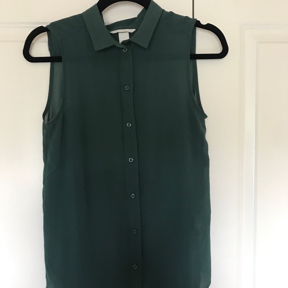 H&M Button-Up Sleeveless Blouse